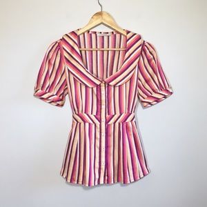 Tarsiani Milano Puff Sleeve Button-Down Top